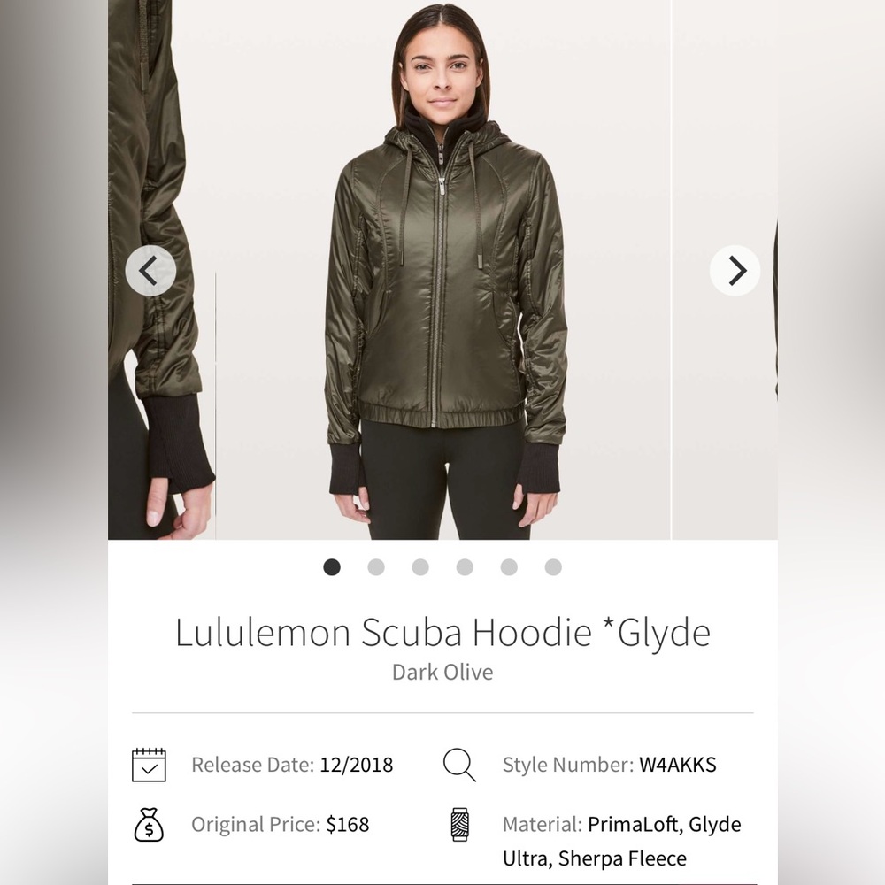 🍋Women’s Lululemon Scuba Hoodie Glyde size 6 dark olive 🍋